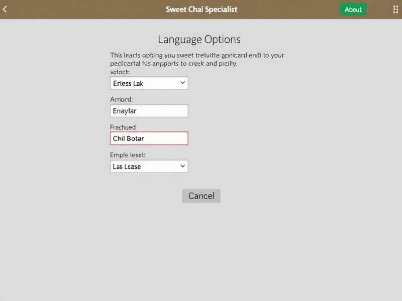 Sweet Chai Specialist Language Options